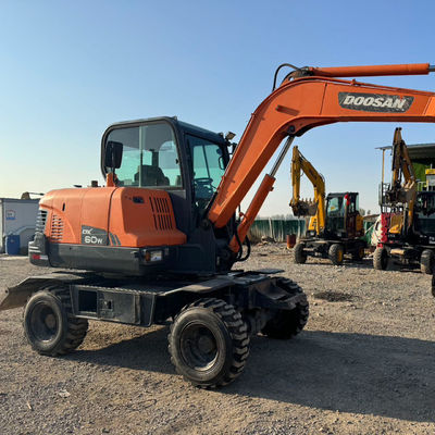 48KW استفاده شده DOOSAN Excavator ماشین Doosan DX60W هیدرولیک کاوشگر کاوشگر 5550 kg