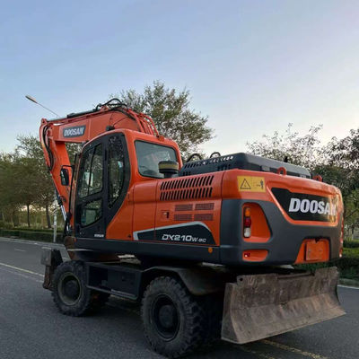 Doosan DX210W حفاری چرخ استفاده شده هیدرولیک مینی حفاری دست دوم 20100 kg