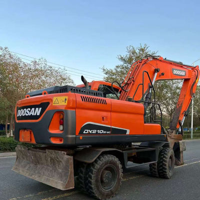 Doosan DX210W حفاری چرخ استفاده شده هیدرولیک مینی حفاری دست دوم 20100 kg