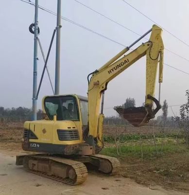 هیوندای دست دوم 60 Excavator Digger مینی هیدرولیک Crawler Excavator 5850kg