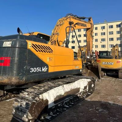 زرد هیوندای 305 استفاده شده حفاری حفاری 198kw 1900rpm دست دوم ماشین ساختمانی