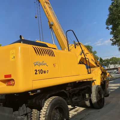 ماشین حفاری هیوندای استفاده شده 210w-7 ماشین آلات ساختمانی با ردیاب ضد سست