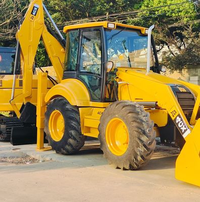 74.6kW JCB 4CX بارگذاری مورد استفاده زرد 4378kg لیفت دست دوم بارگذاری باکسو چرخ در حال حرکت