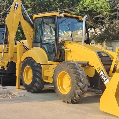 74.6kW JCB 4CX بارگذاری مورد استفاده زرد 4378kg لیفت دست دوم بارگذاری باکسو چرخ در حال حرکت