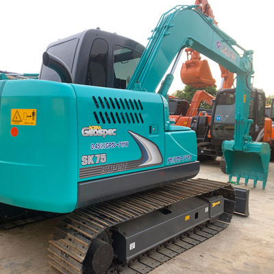 7000 کیلوگرم حفاری هیدرولیک استفاده شده Kobleco Sk75 41kw حفاری برای ساخت و ساز