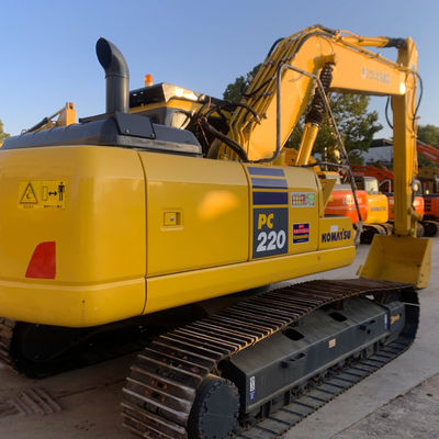 نوع خزنده Komatsu Pc220 حفاری دست دوم 23100kg ظرفیت سطل 1m3