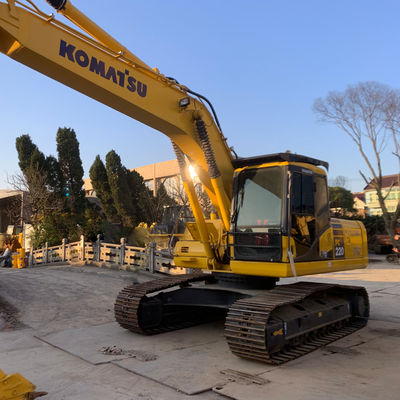 نوع خزنده Komatsu Pc220 حفاری دست دوم 23100kg ظرفیت سطل 1m3