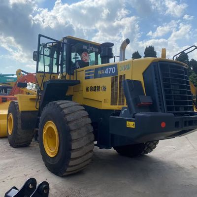 کار ساختمانی استفاده شده Komatsu WA470 Loader 204kW خنک کننده آب بارگیری های دست دوم