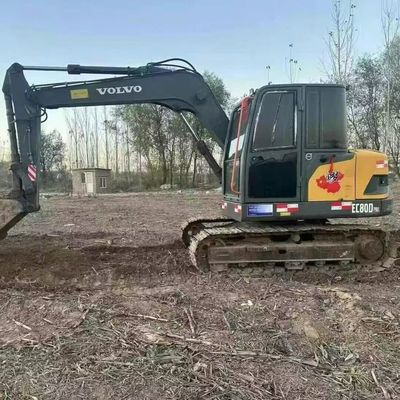 ولوو 80D استفاده شده مینی Excavator Digger 42kw 2100rpm برای ساخت جاده